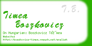 timea boszkovicz business card